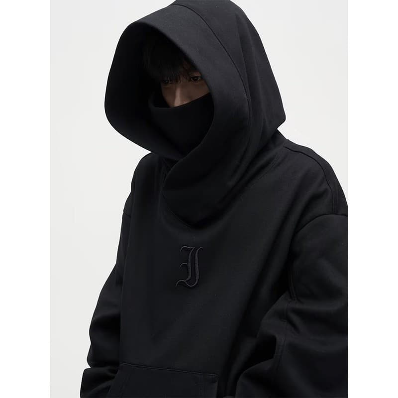 タートルネック メンズ 長袖 高襟大判ゆったりパーカー M~3XL