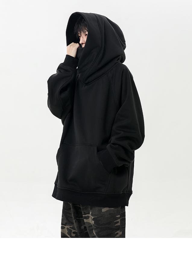 タートルネック メンズ 長袖 ハイネック大判パーカー M〜3XL
