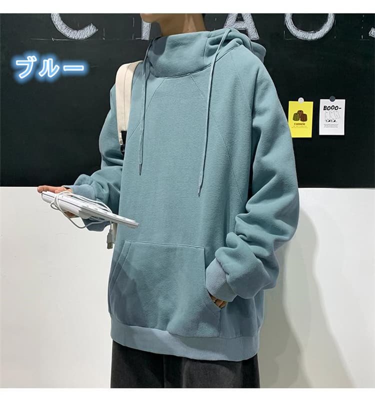 【メンズ ジャケット】秋冬人気 タートルネック風 厚手パーカー|裏起毛タイプあり・頭巾付き防寒極暖アウター neckty+