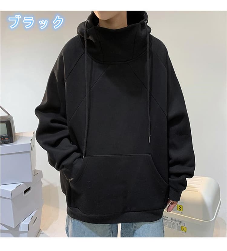 【メンズ ジャケット】秋冬人気 タートルネック風 厚手パーカー|裏起毛タイプあり・頭巾付き防寒極暖アウター neckty+